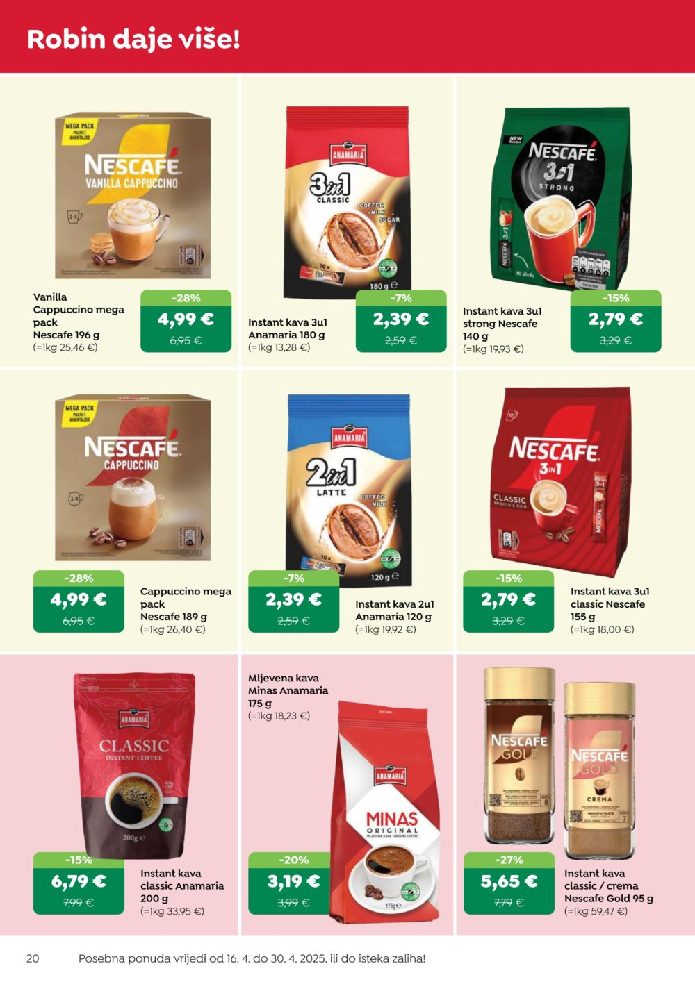 Robin katalog Akcija 16.04. - 30.04.2025.