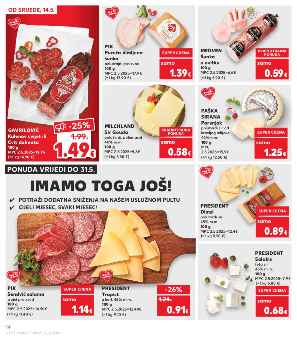 Kaufland katalog Akcija 14.05.-20.05.2025. Odabrane poslovnice