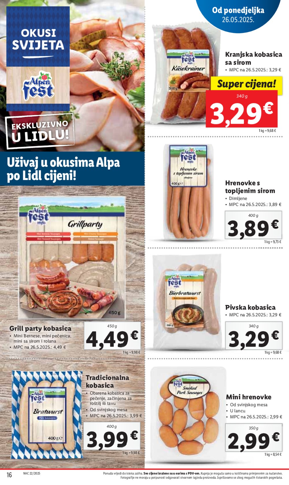 Lidl super ponuda od ponedjeljka 26.05.-01.06.2025.