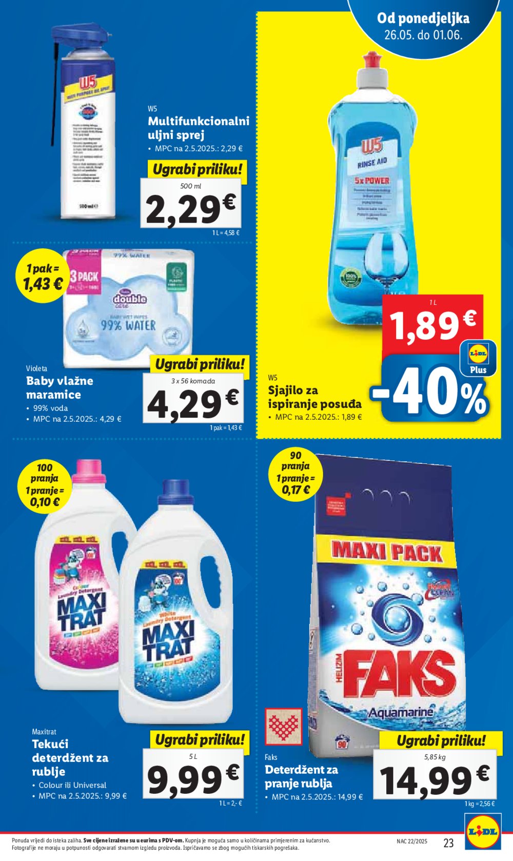 Lidl super ponuda od ponedjeljka 26.05.-01.06.2025.