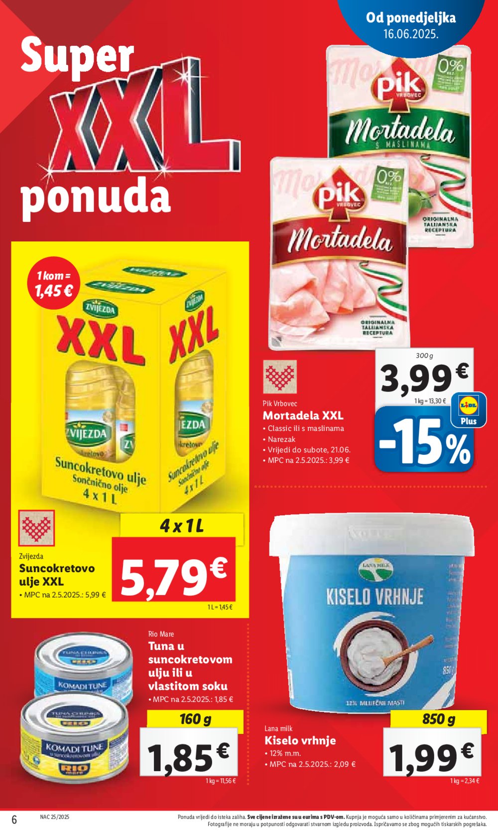 Lidl katalog Super ponuda od ponedjeljka 16.06.-22.06.2025.