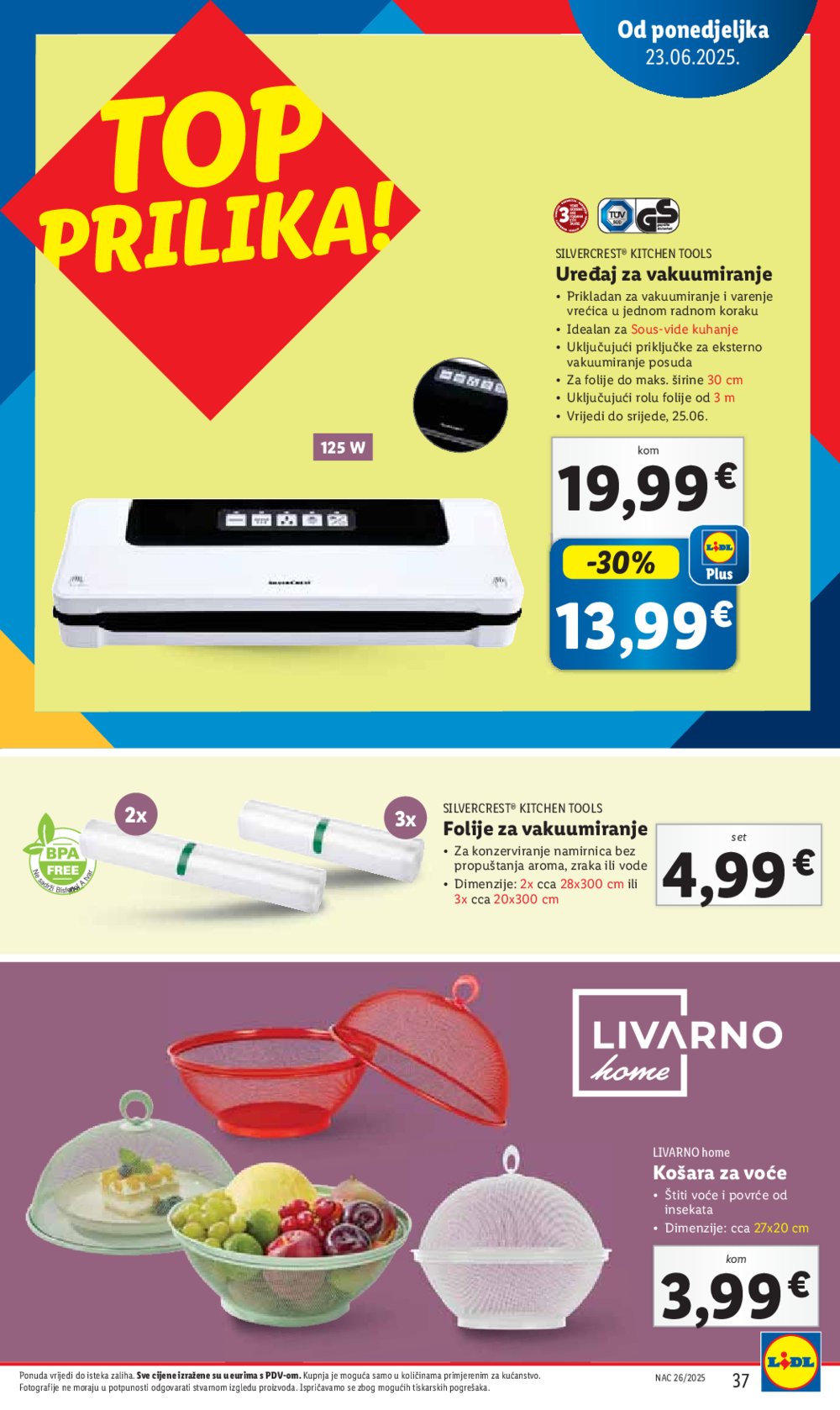 Lidl super ponuda od ponedjeljka 23.06. - 29.06.2025.