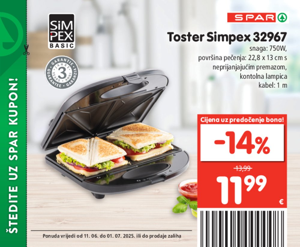 SPAR posebne pogodnosti katalog Akcija 11.06.-01.07.2025.