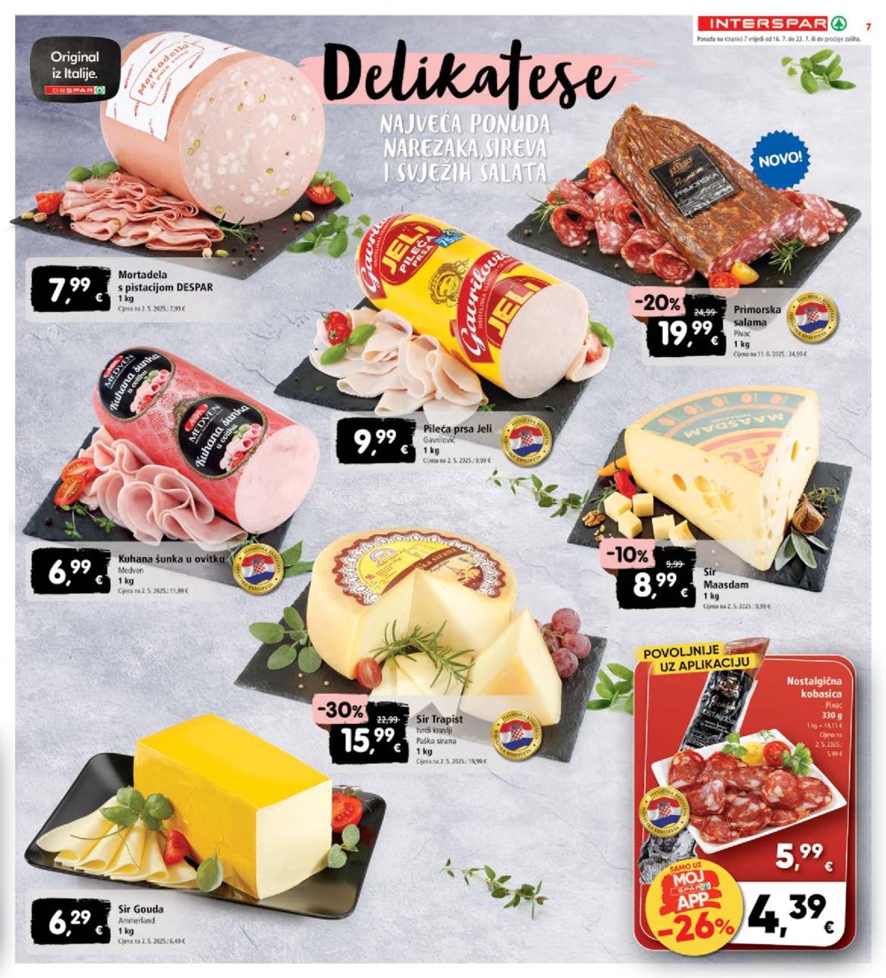 INTERSPAR katalog Akcija 16.07.-22.07.2025.