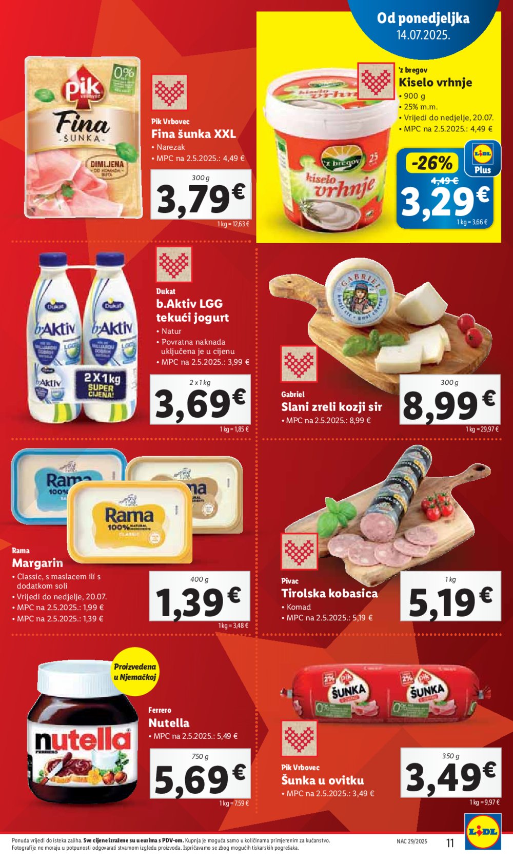Lidl katalog Super ponuda od ponedjeljka 14.07.-20.07.2025.