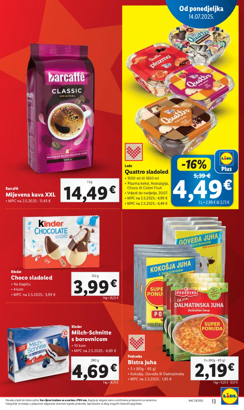 Lidl katalog Super ponuda od ponedjeljka 14.07.-20.07.2025.