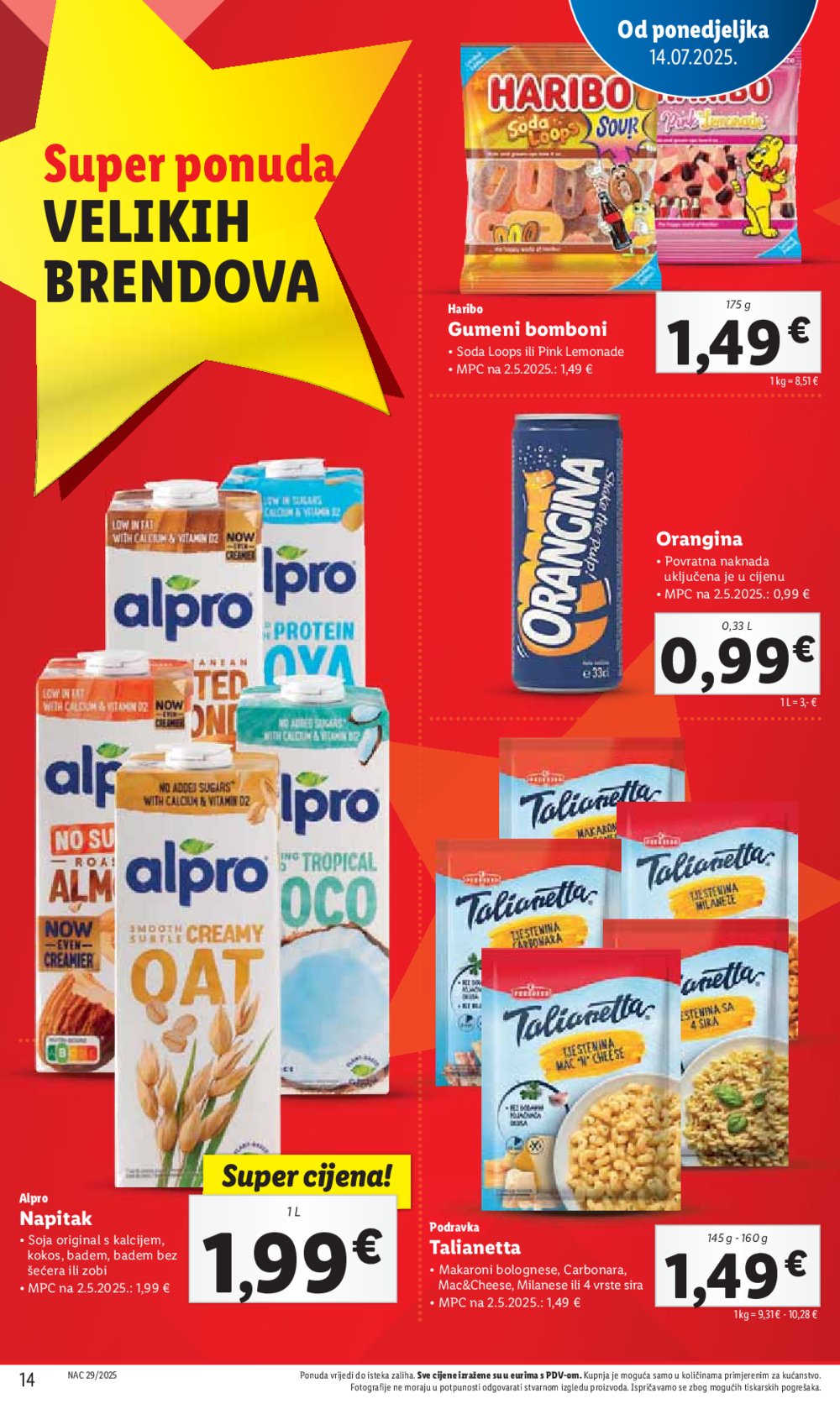 Lidl katalog Super ponuda od ponedjeljka 14.07.-20.07.2025.
