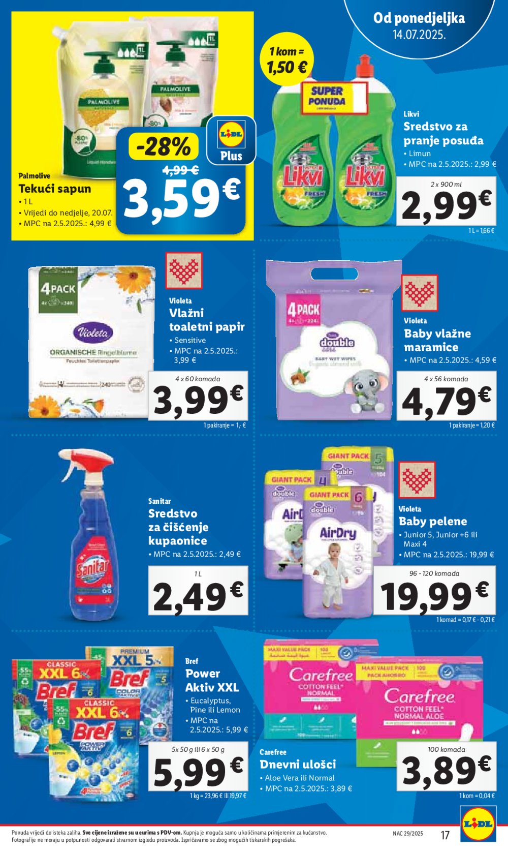 Lidl katalog Super ponuda od ponedjeljka 14.07.-20.07.2025.