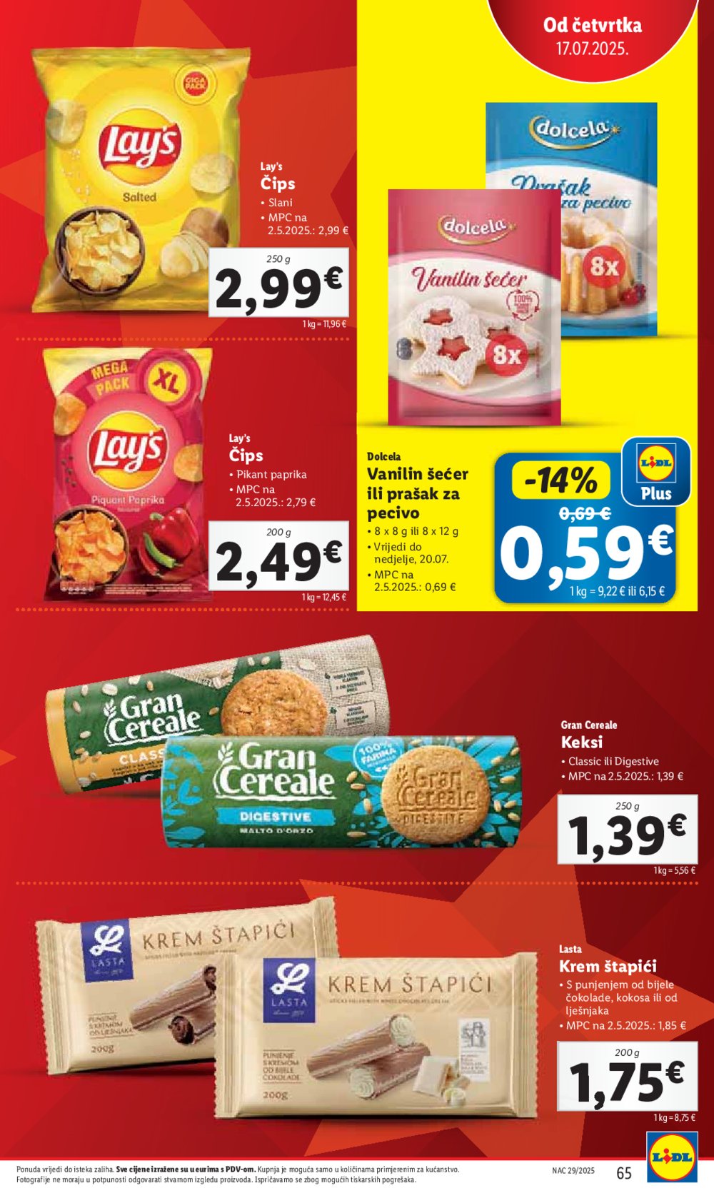Lidl katalog Super ponuda od ponedjeljka 14.07.-20.07.2025.