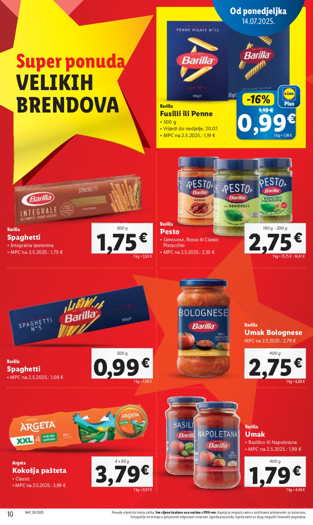 Lidl katalog Super ponuda od ponedjeljka 14.07.-20.07.2025.