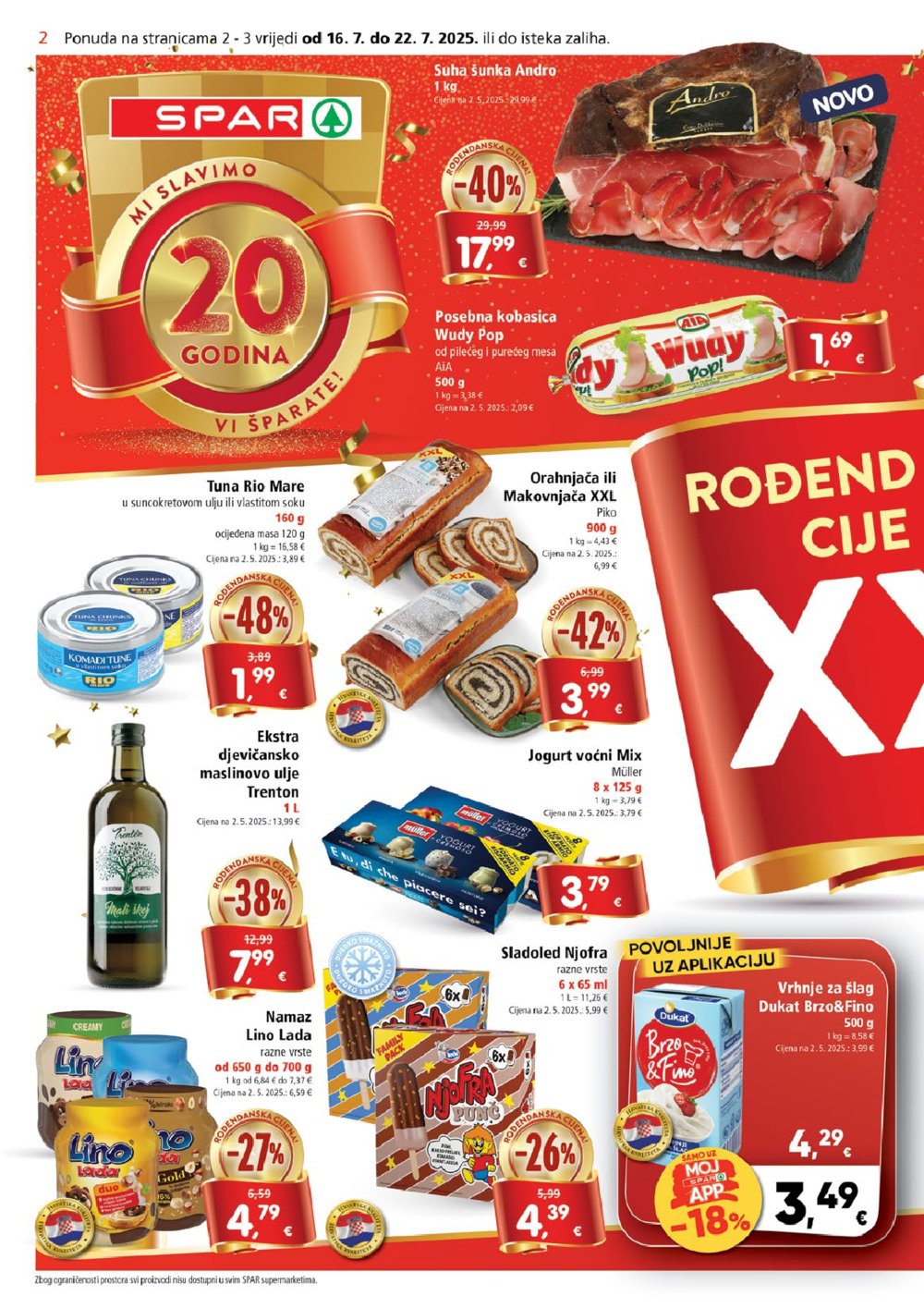 SPAR katalog Akcija 16.07. - 22.07.2025.