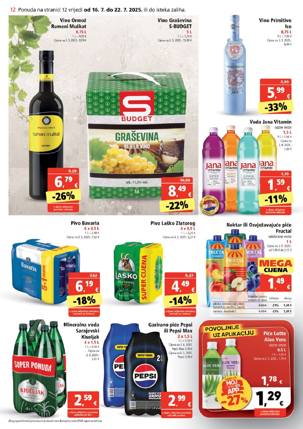 SPAR katalog Akcija 16.07. - 22.07.2025.