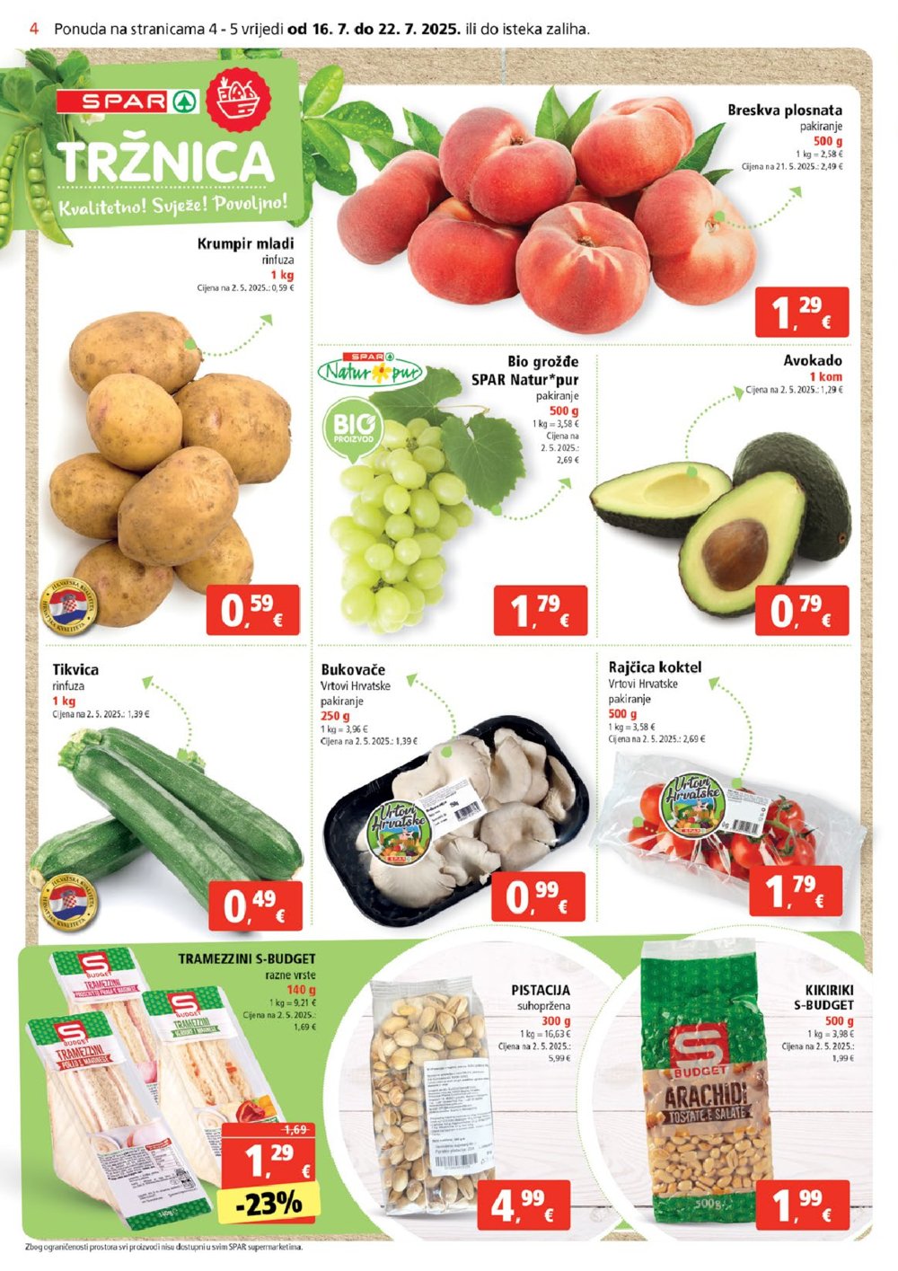 SPAR katalog Akcija 16.07. - 22.07.2025.