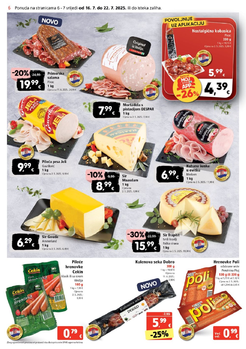 SPAR katalog Akcija 16.07. - 22.07.2025.