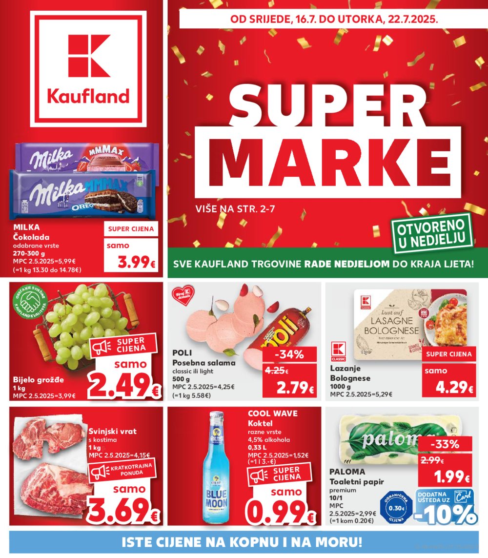 Kaufland katalog Akcija 16.07.-22.07.2025. Odabrane poslovnice