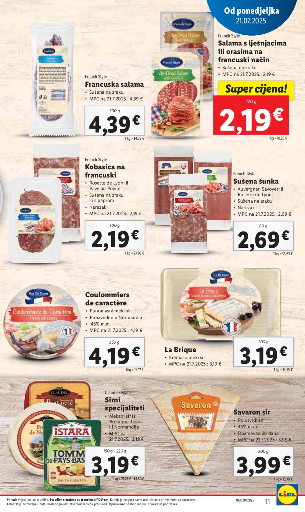 Lidl katalog Super ponuda od ponedjeljka 21.07.-27.07.2025.