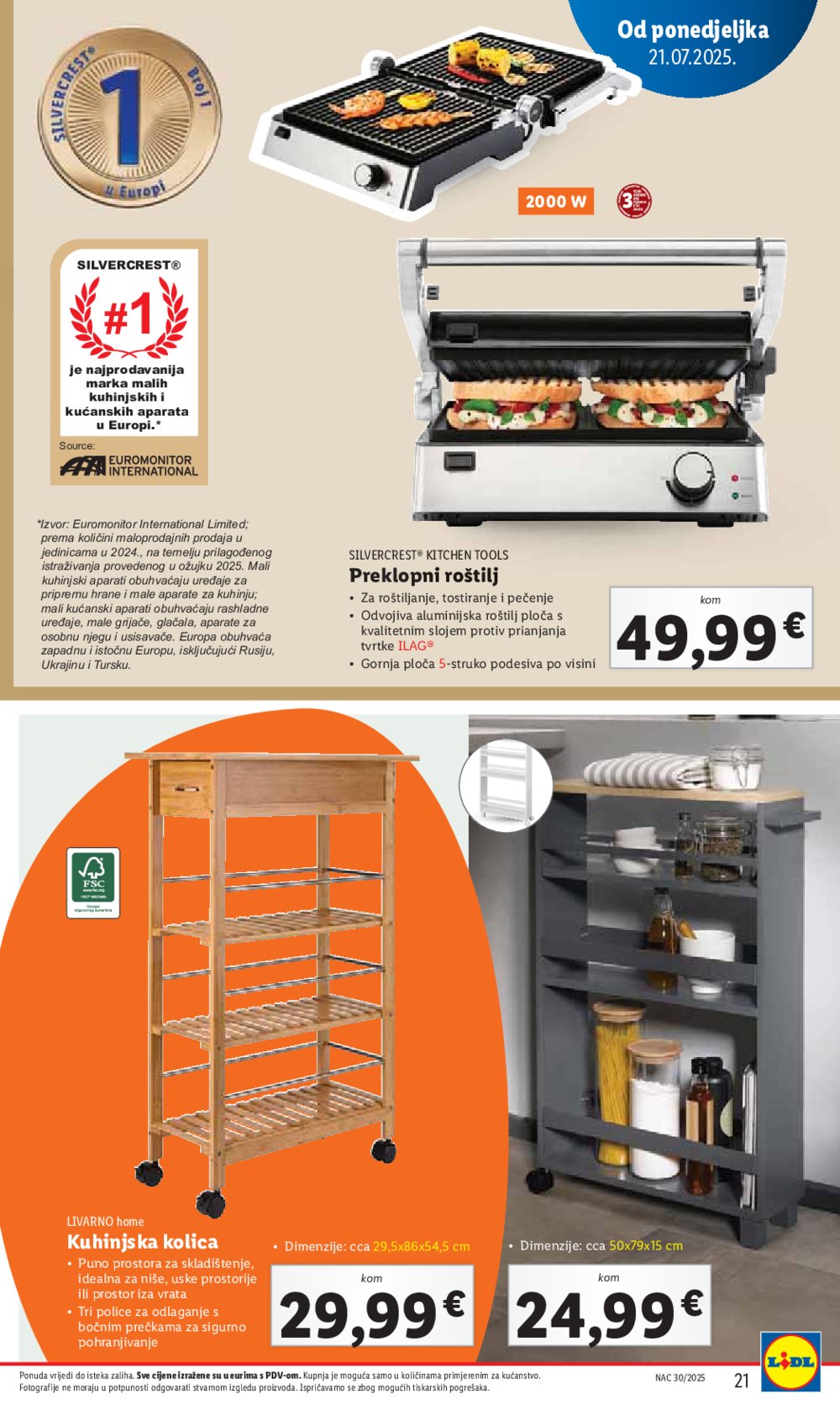 Lidl katalog Super ponuda od ponedjeljka 21.07.-27.07.2025.