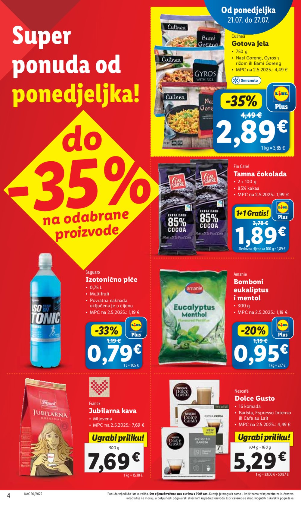 Lidl katalog Super ponuda od ponedjeljka 21.07.-27.07.2025.