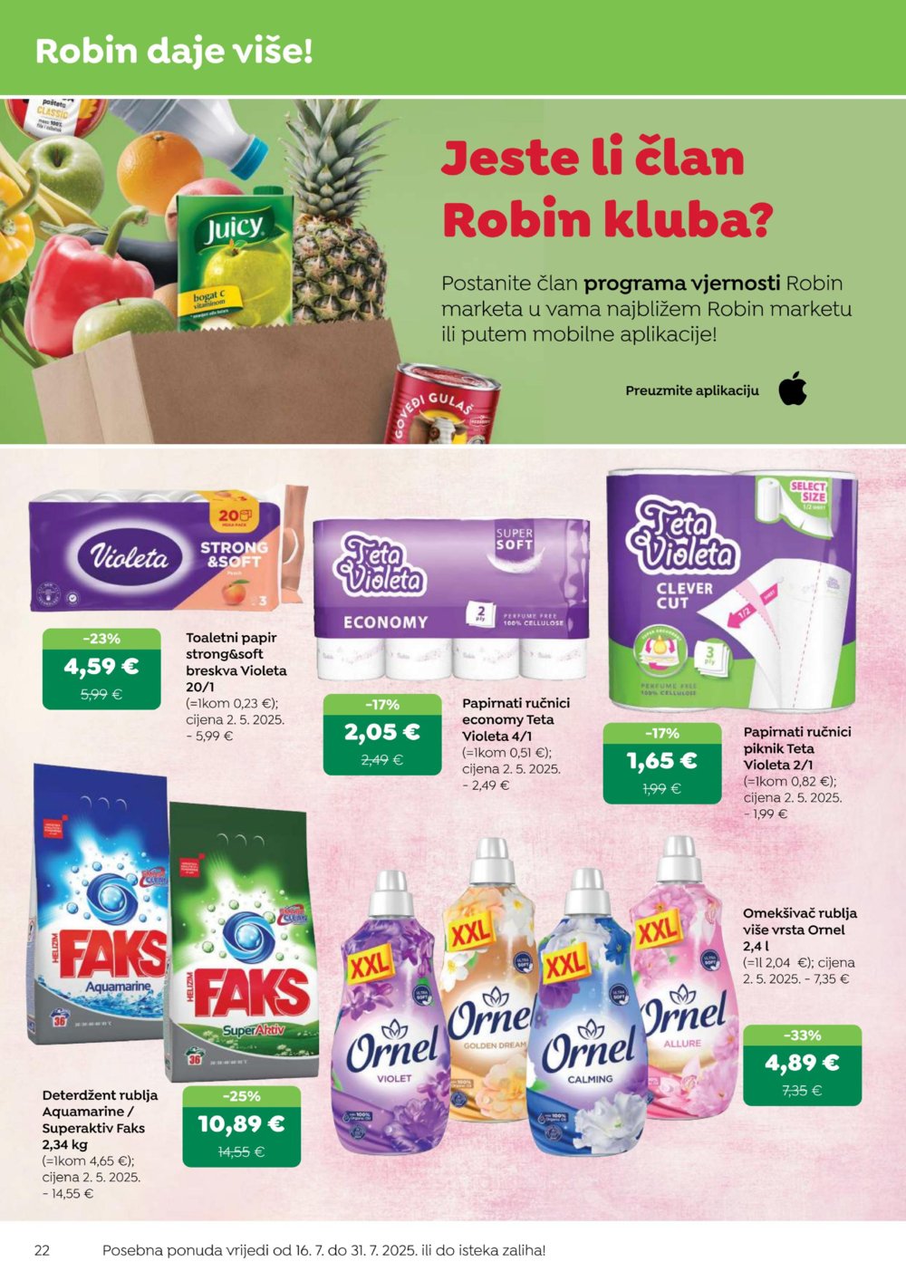 Robin katalog Akcija 16.07.-31.07.2025.