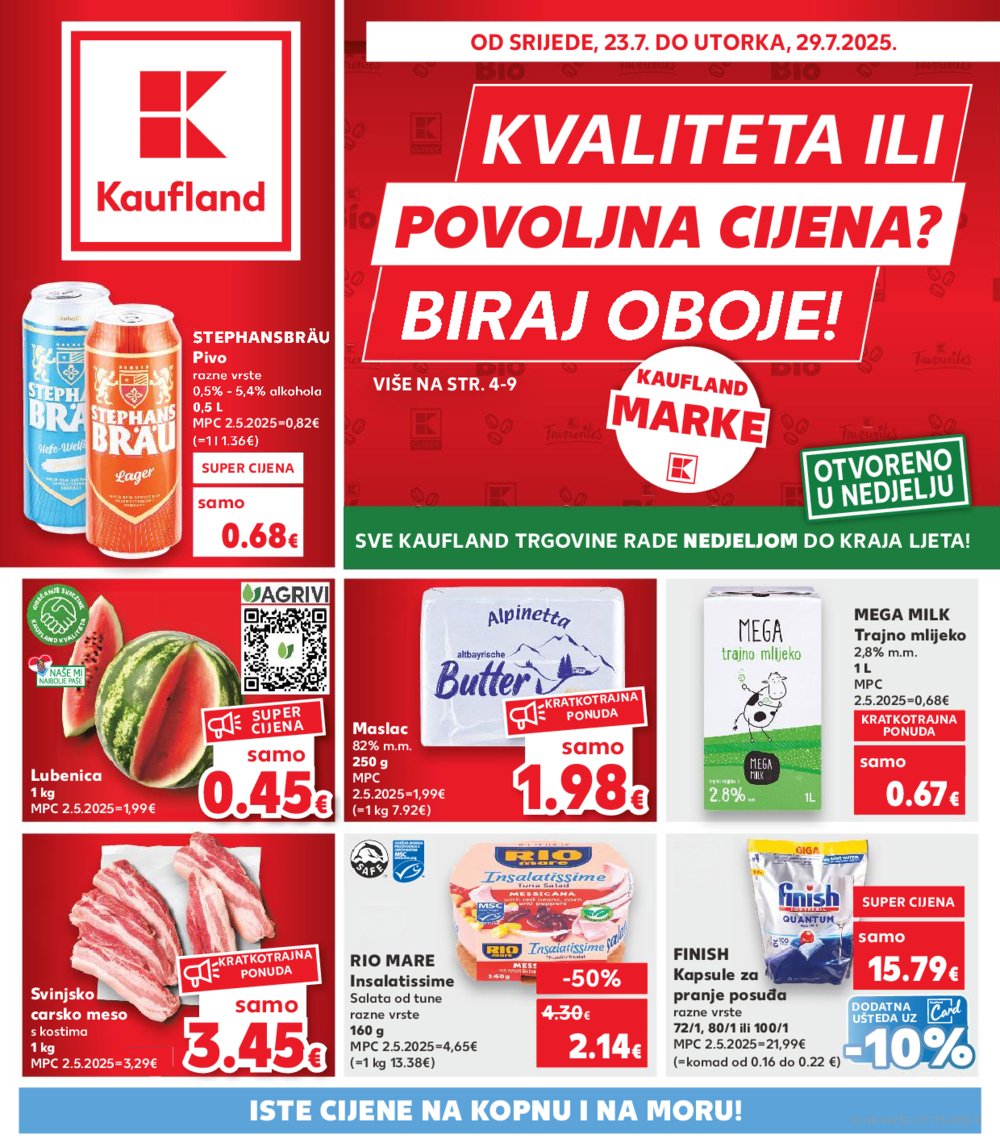 Kaufland katalog Akcija 23.07.-29.07.2025. Odabrane poslovnice