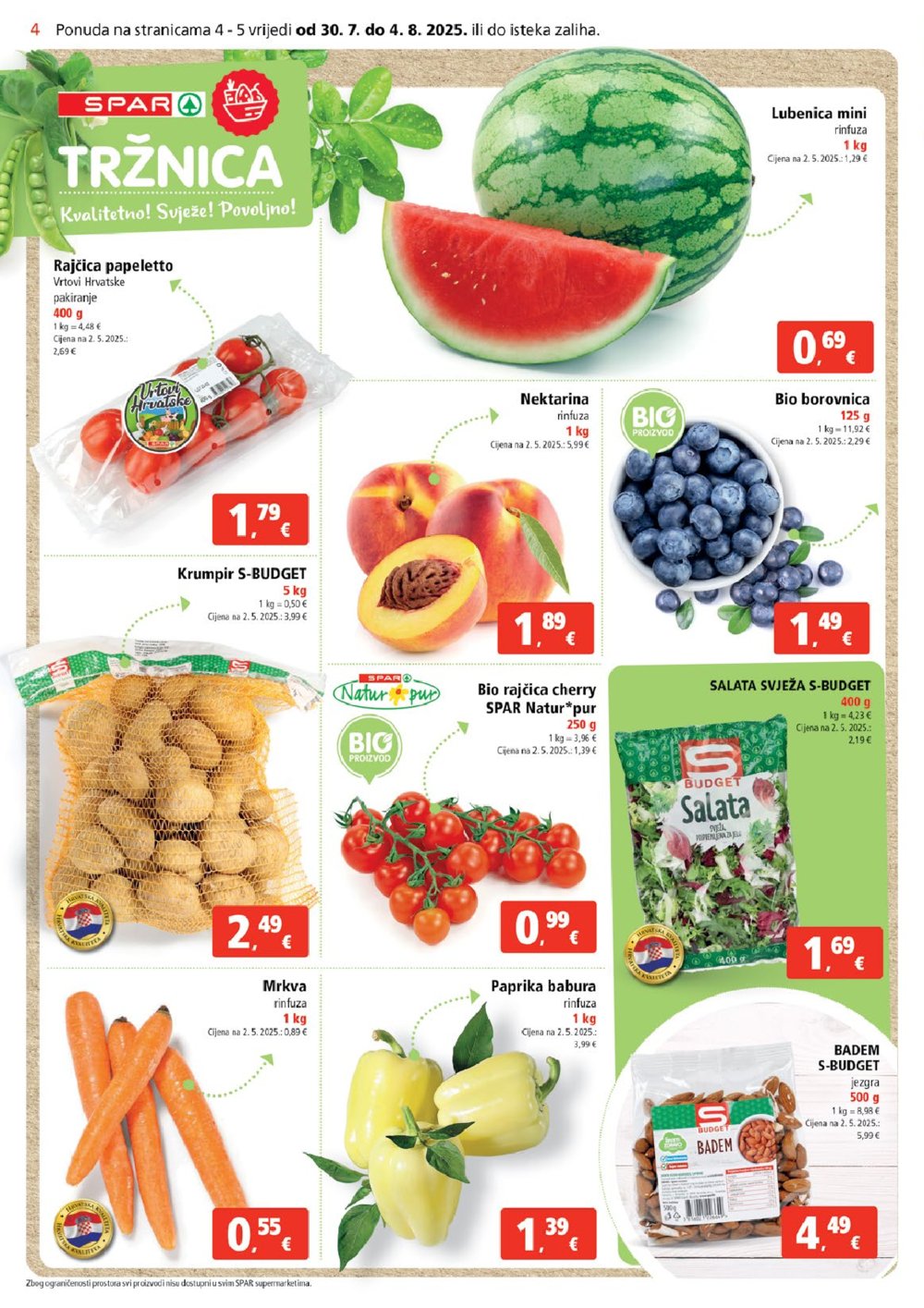 SPAR katalog Akcija 30.07. - 04.08.2025.