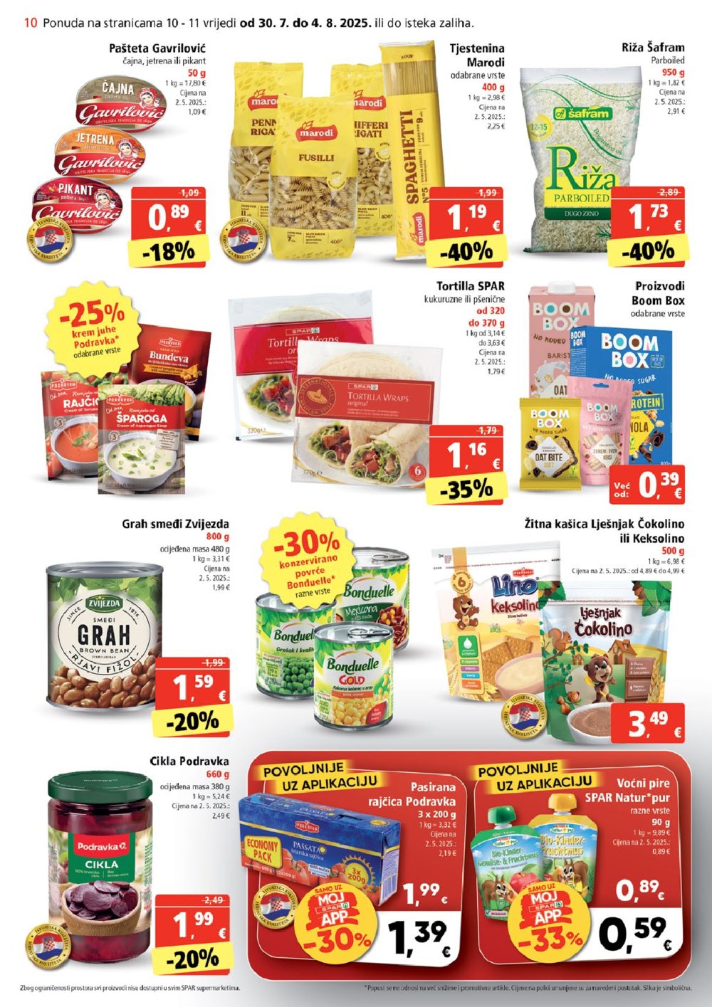SPAR katalog Akcija 30.07. - 04.08.2025.