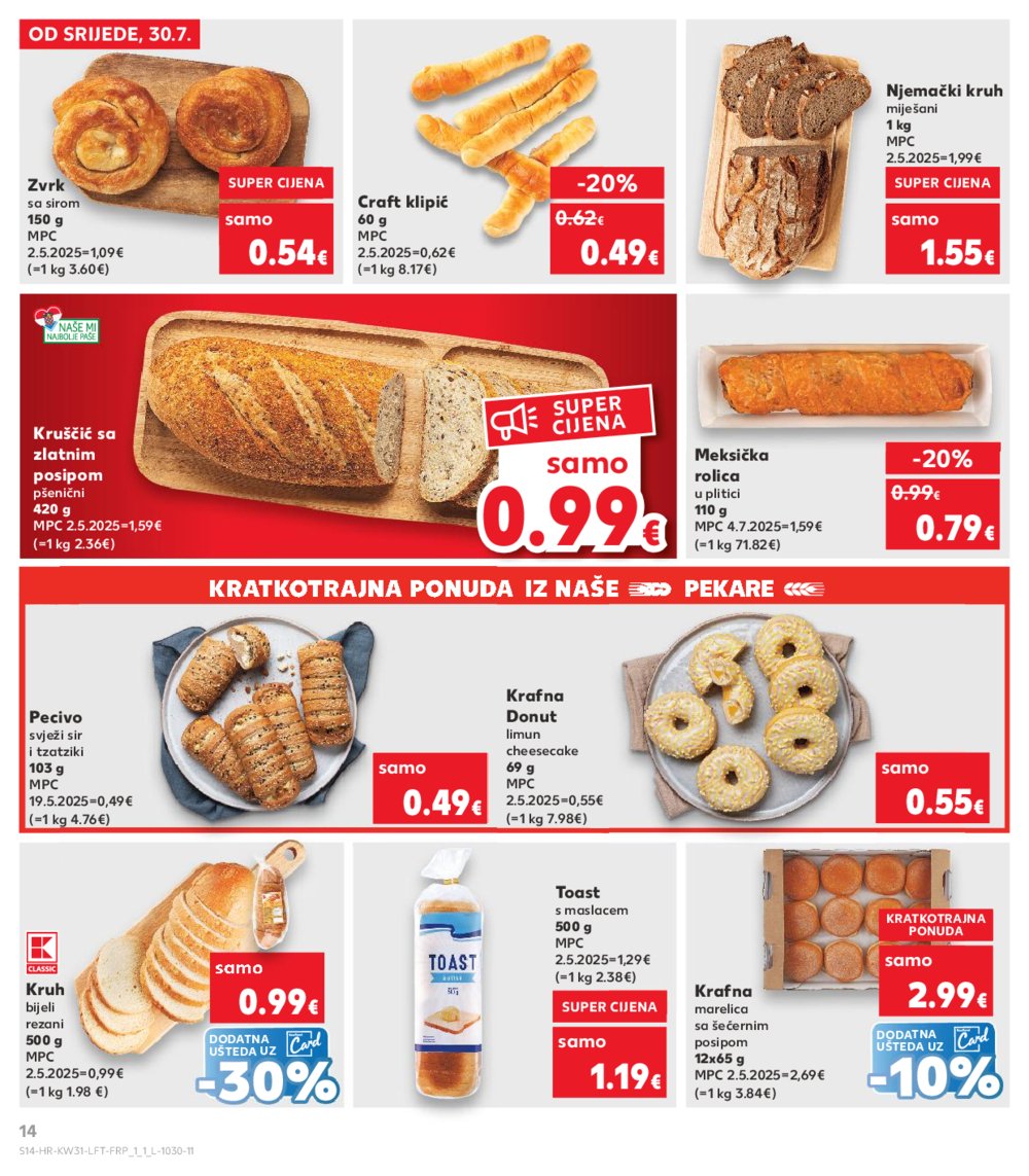 Kaufland katalog Prehrana 30.07.-04.08.2025. Odabrane poslovnice