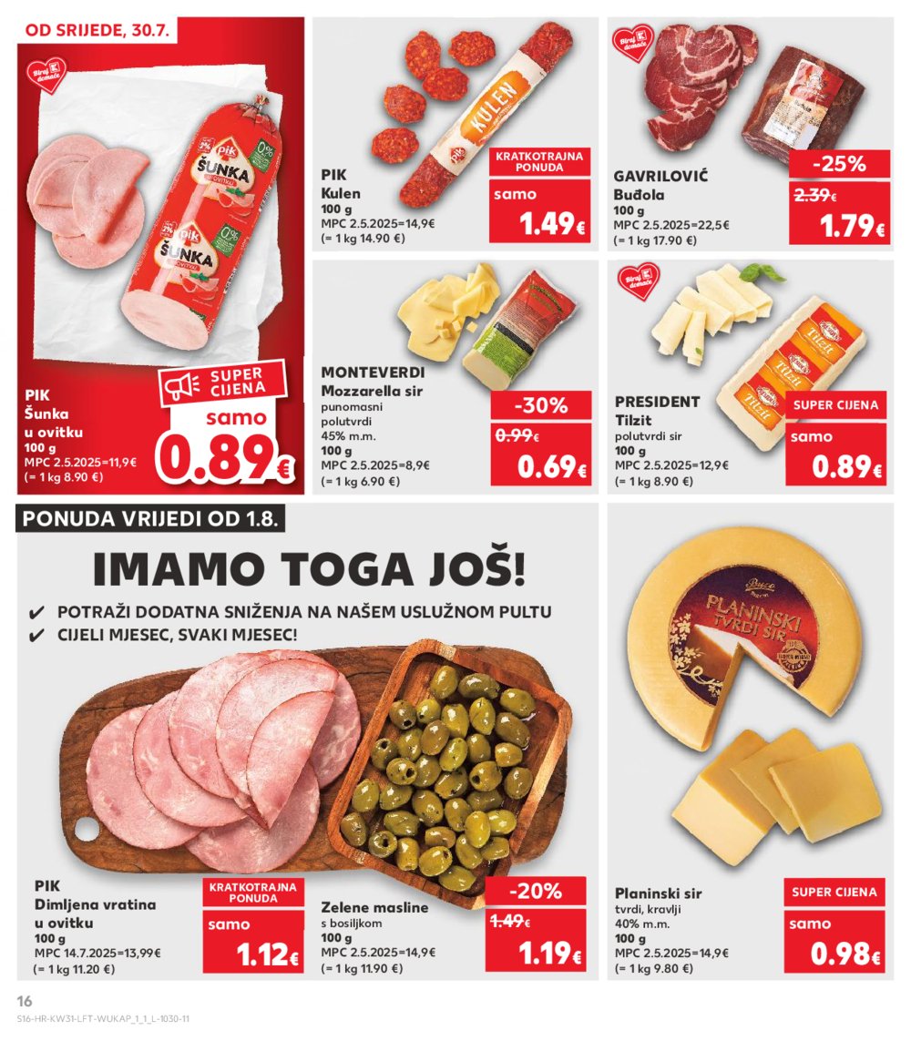 Kaufland katalog Prehrana 30.07.-04.08.2025. Odabrane poslovnice