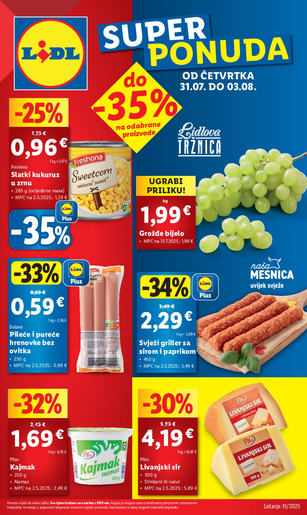 Lidl katalog Super ponuda od četvrtka 31.07. - 03.08.2025.