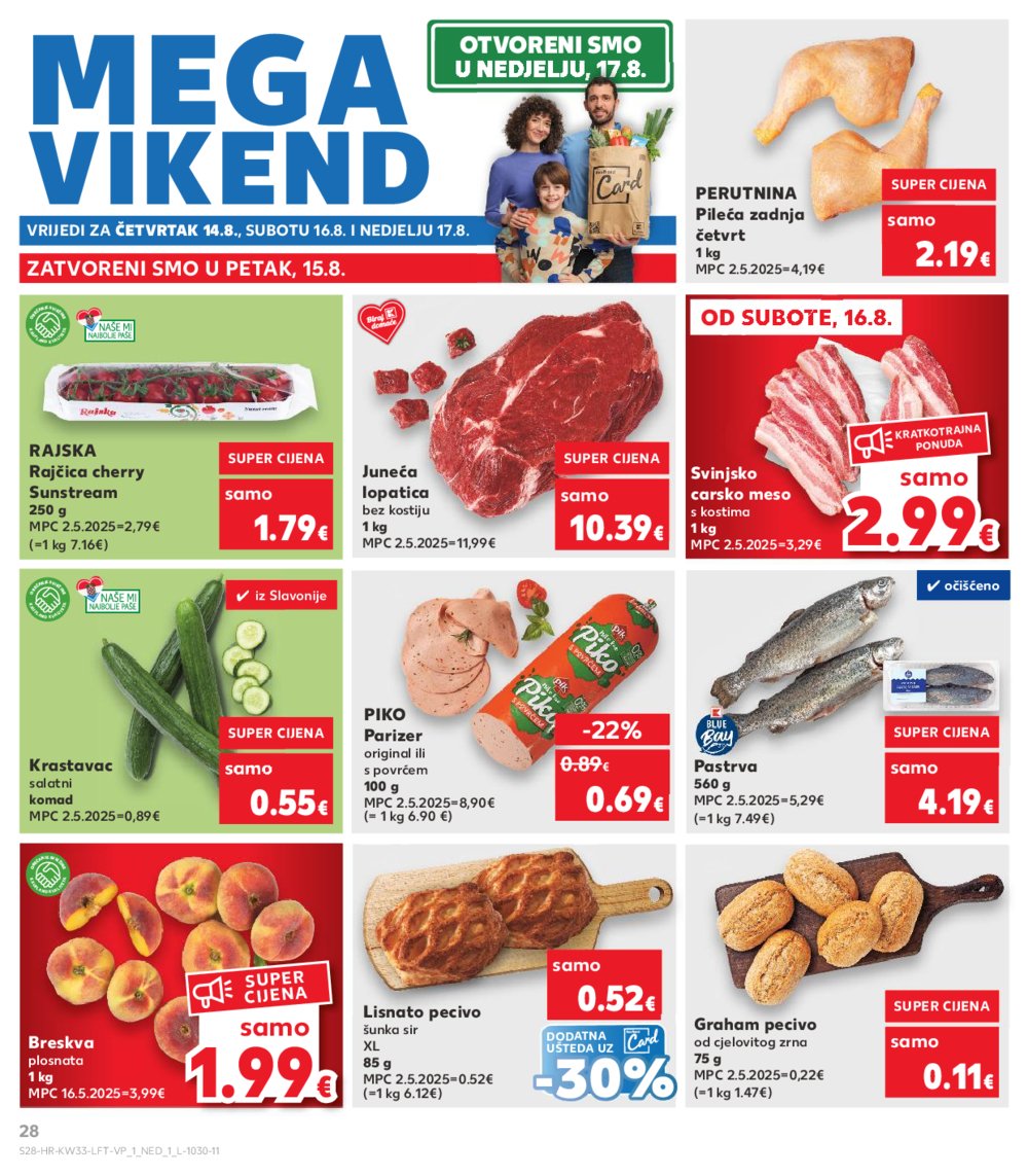 Kaufland katalog Akcija 13. 08. - 19. 08. 2025. Odabrane poslovnice
