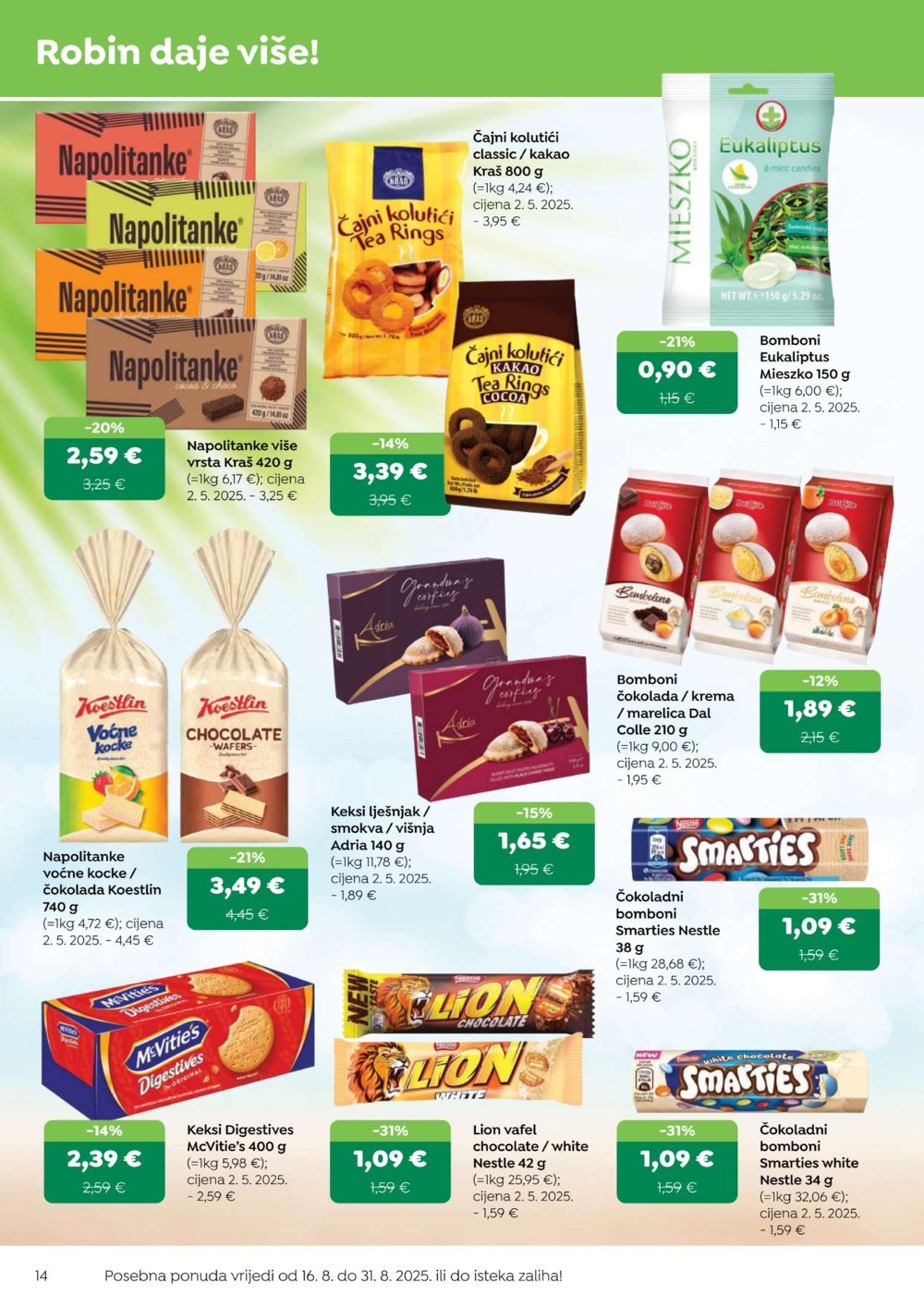 Robin katalog Akcija 16.08. - 31.08.2025.