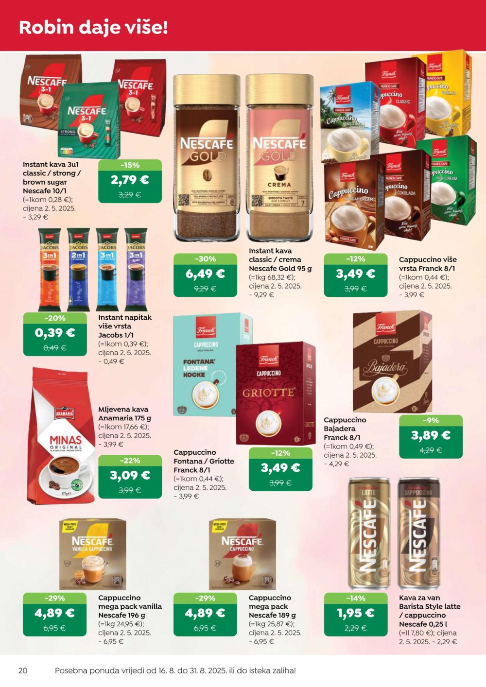 Robin katalog Akcija 16.08. - 31.08.2025.