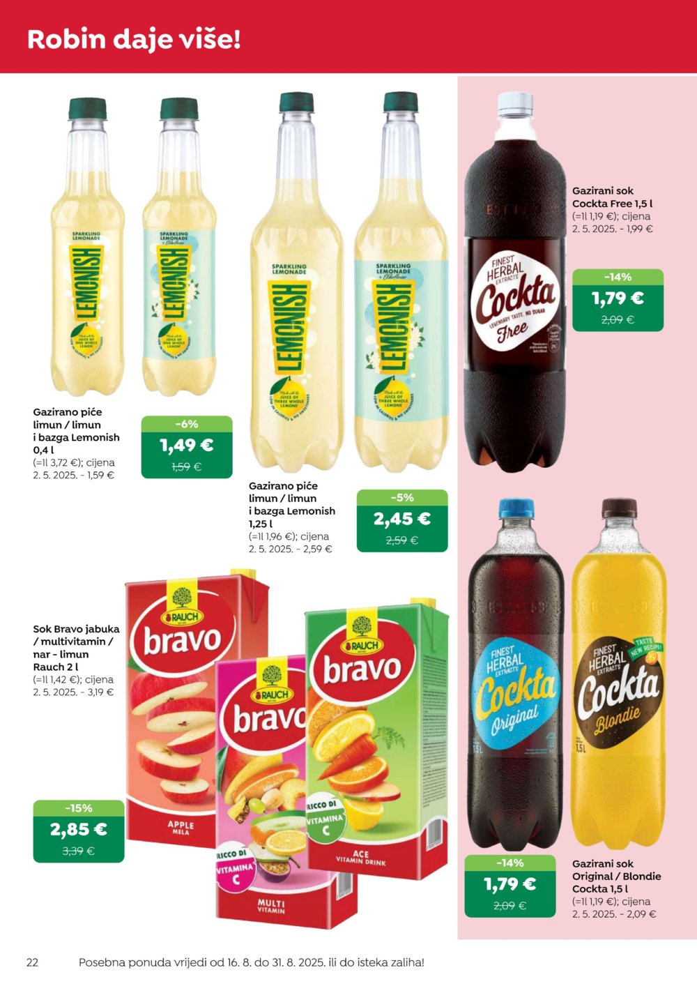 Robin katalog Akcija 16.08. - 31.08.2025.