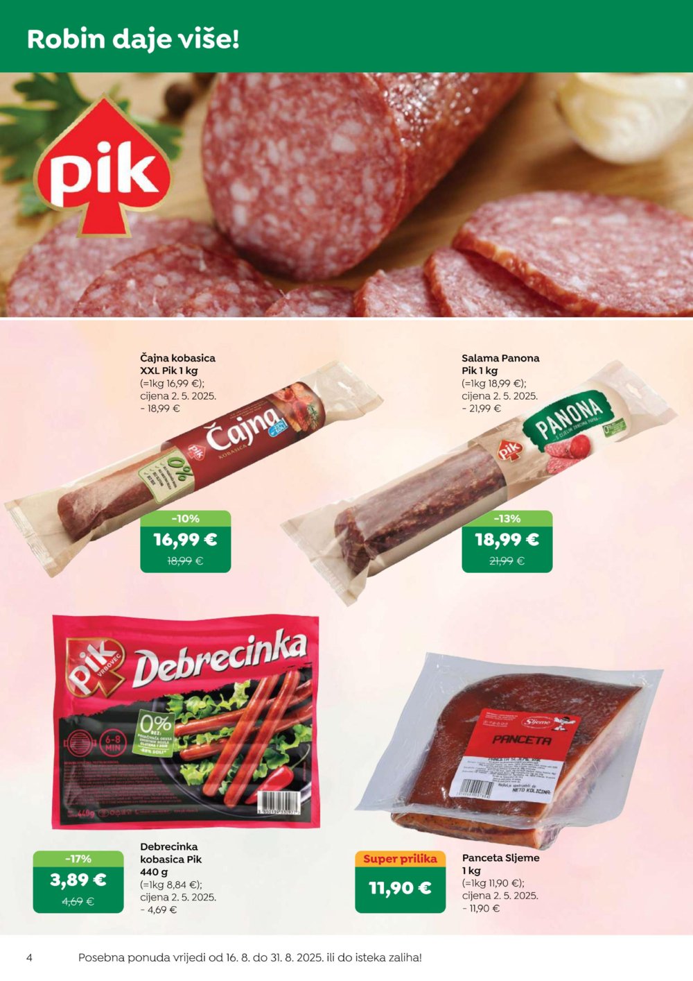 Robin katalog Akcija 16.08. - 31.08.2025.