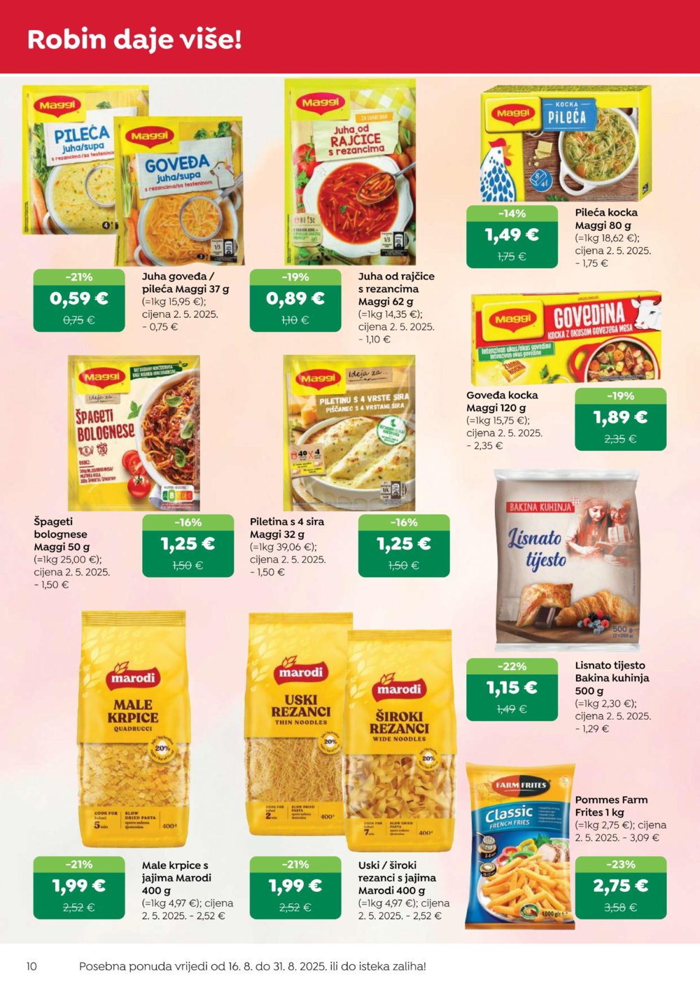 Robin katalog Akcija 16.08. - 31.08.2025.