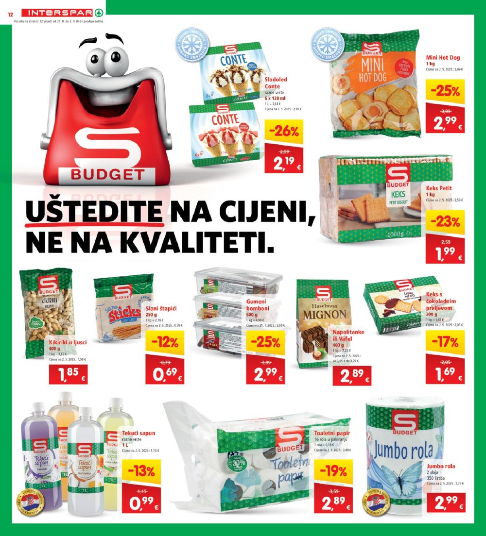 INTERSPAR katalog Akcija 27.08. - 02.09.2025.
