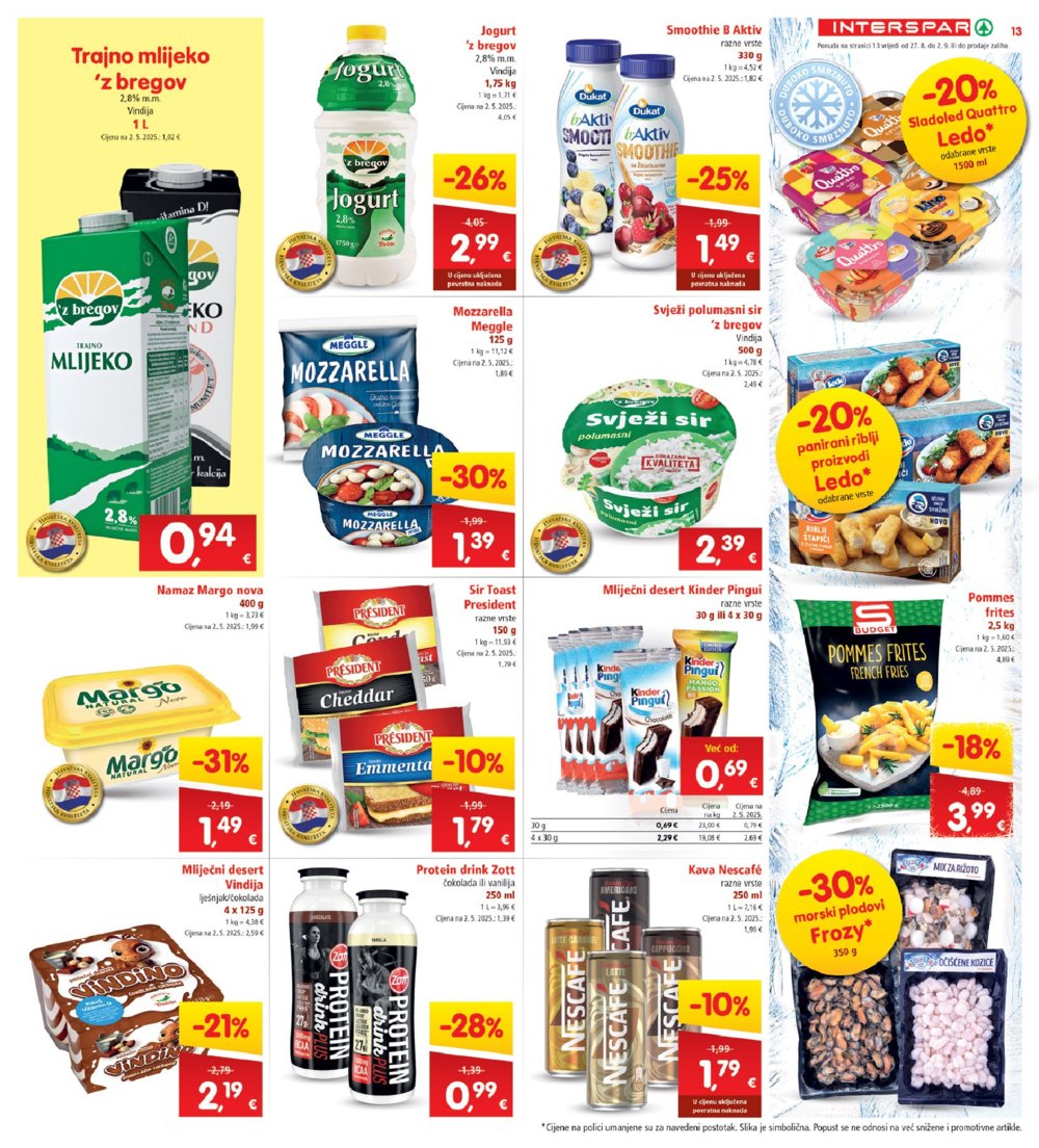 INTERSPAR katalog Akcija 27.08. - 02.09.2025.