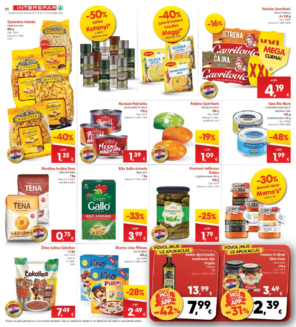 INTERSPAR katalog Akcija 27.08. - 02.09.2025.