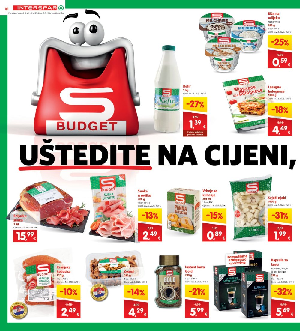INTERSPAR katalog Akcija 27.08. - 02.09.2025.