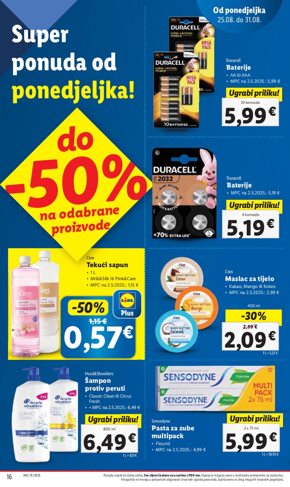 Lidl katalog Super ponuda od ponedjeljka 25.08. - 31.08.2025.