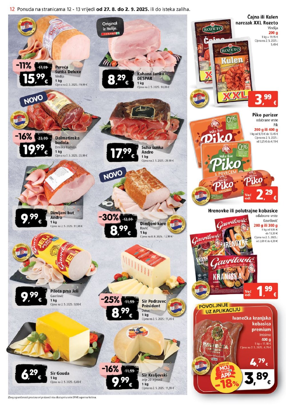 SPAR katalog Akcija 27.08. - 02.09.2025.