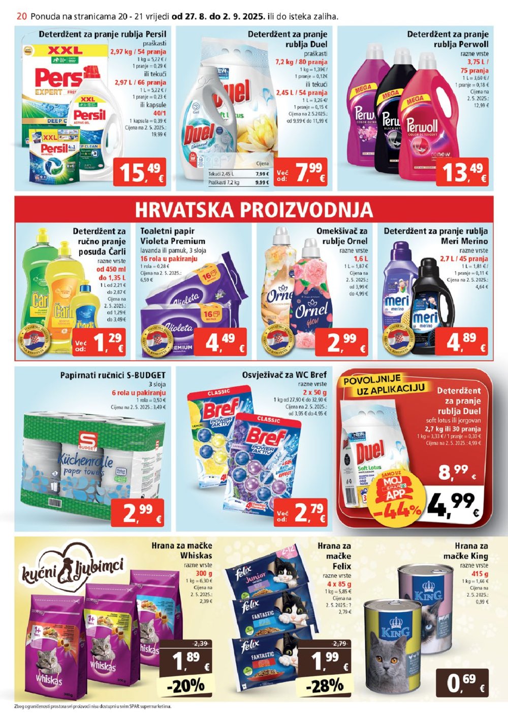 SPAR katalog Akcija 27.08. - 02.09.2025.
