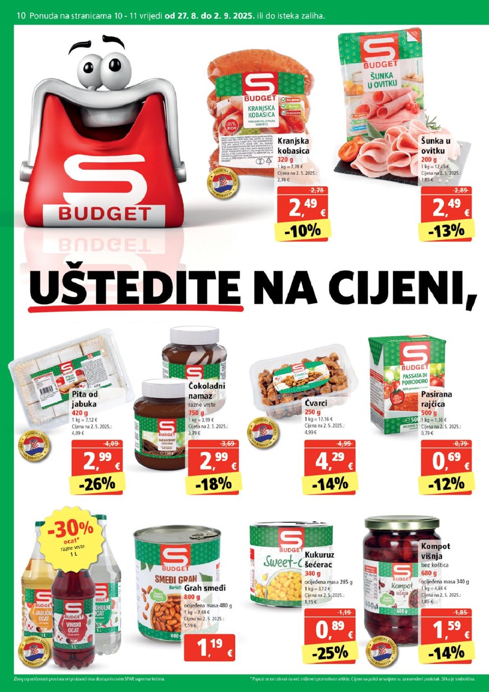 SPAR katalog Akcija 27.08. - 02.09.2025.