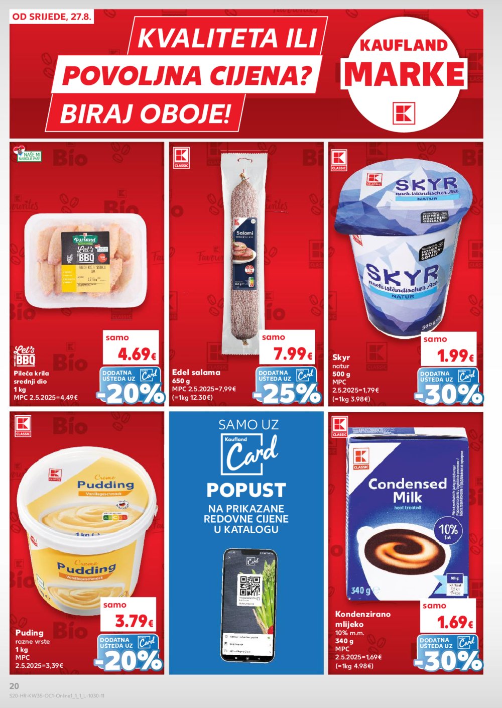 Kaufland katalog Kaufland Marke 27.08. - 02.09.2025. Odabrane poslovnice