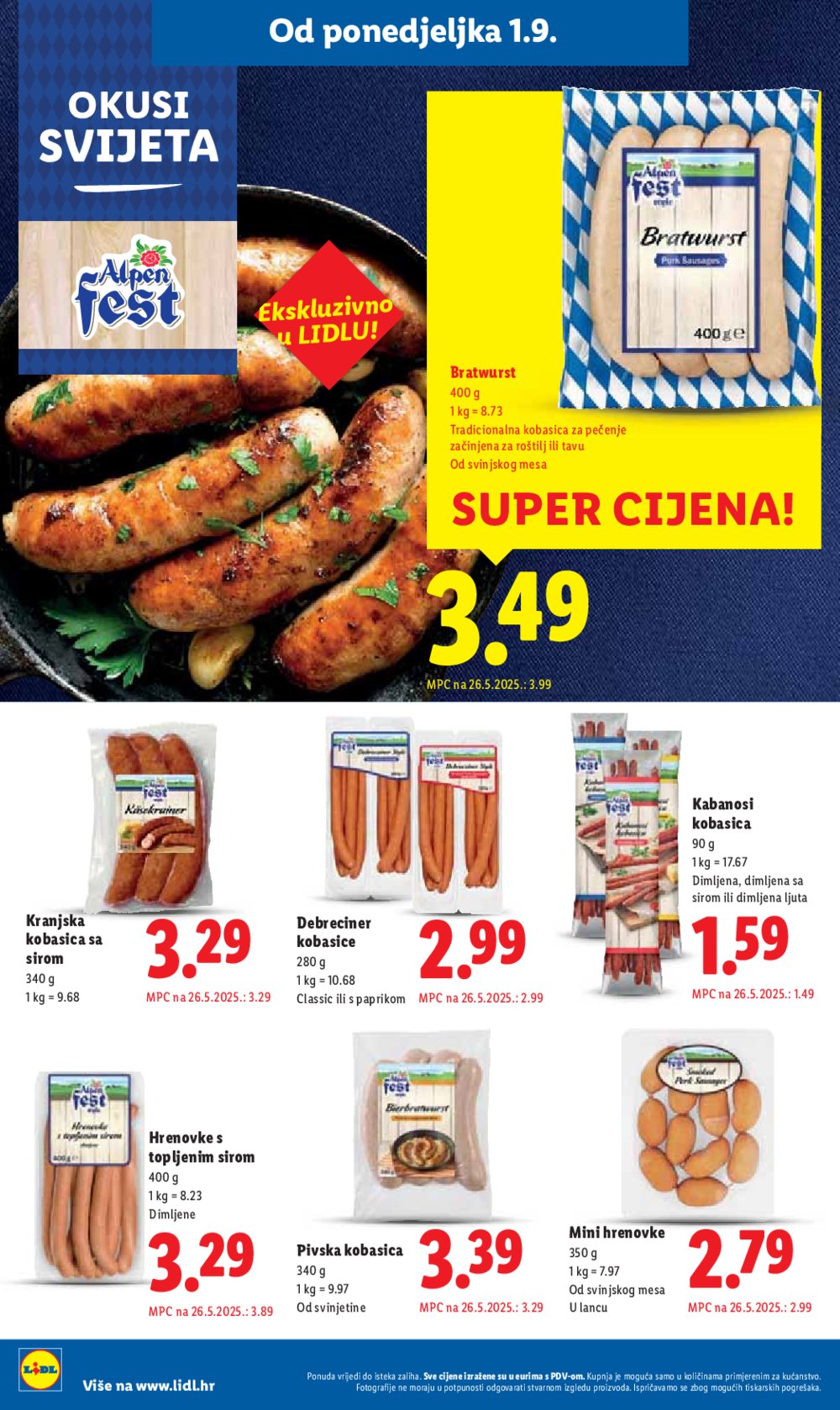Lidl katalog Super ponuda od ponedjeljka 01.09. - 07.09.2025.