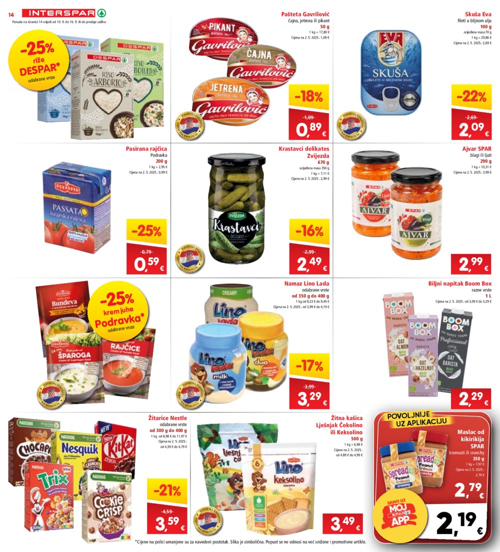 INTERSPAR katalog Akcija 10.09. - 16.09.2025.