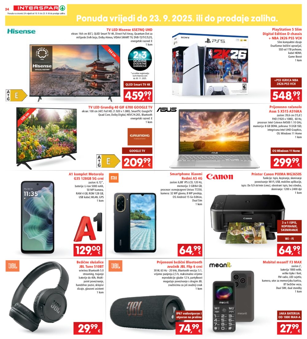 INTERSPAR katalog Akcija 10.09. - 16.09.2025.