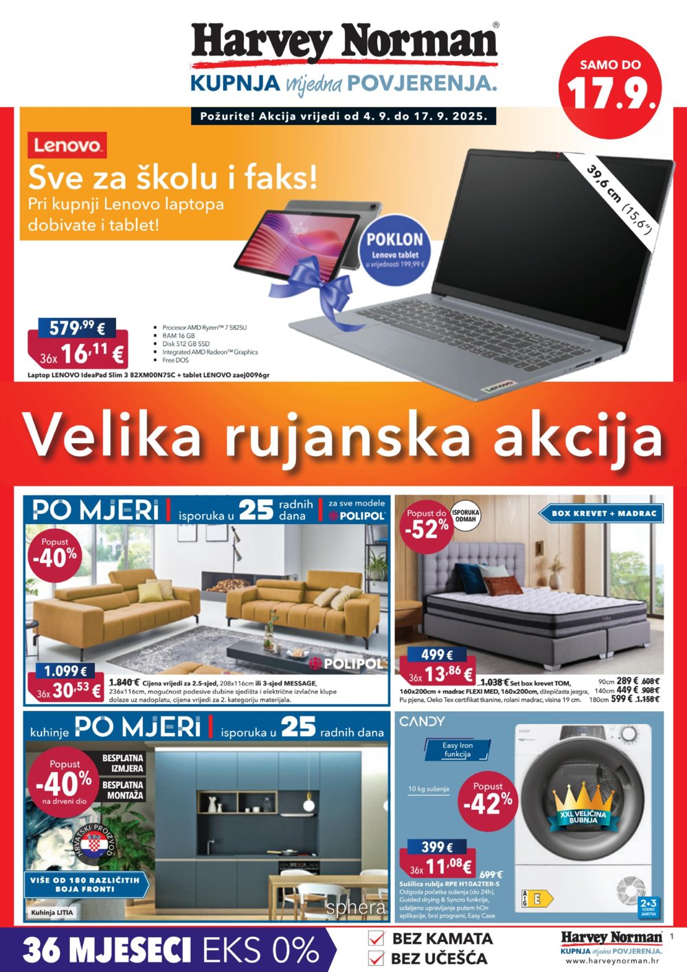 Harvey Norman katalog Velika rujanska Akcija 04.09.-17.09.2025.