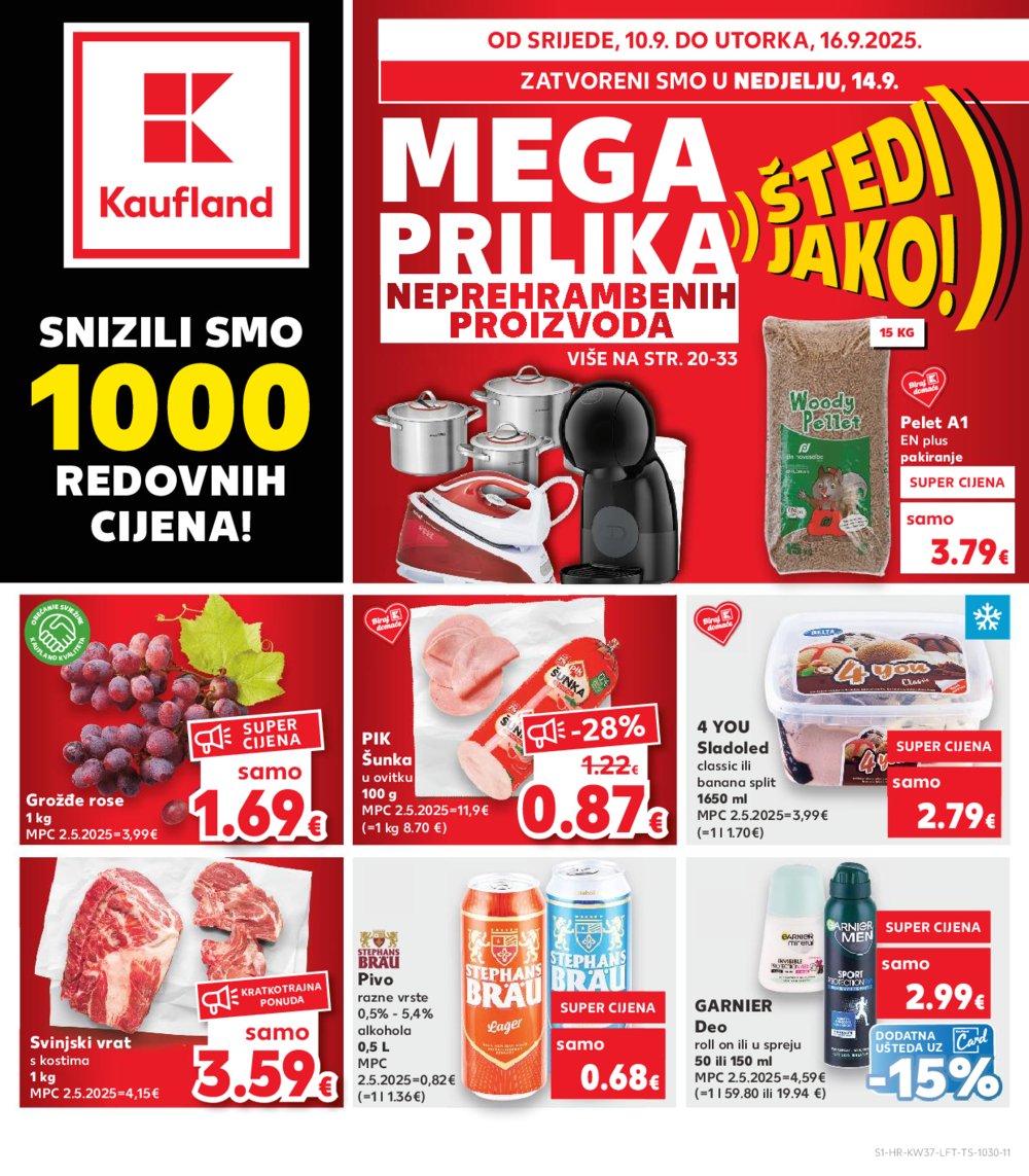 Kaufland katalog Akcija 10.09.-16.09.2025. Odabrane poslovnice