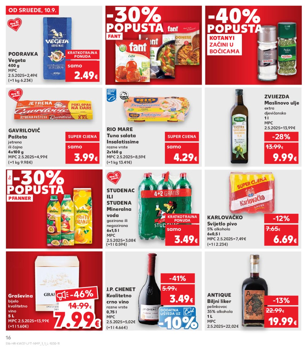 Kaufland katalog Akcija 10.09.-16.09.2025. Odabrane poslovnice